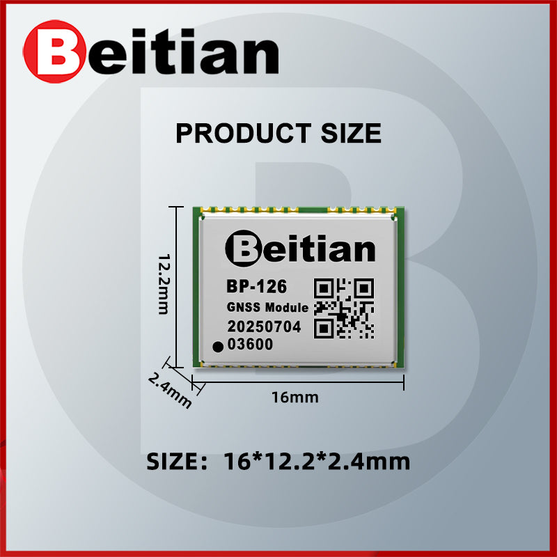 Beitian GNSS small size multi-mode dual-frequency GPS module RTK high-precision single Beidou positioning customizable BP-126 Beitian GNSS small size multi-mode dual-frequency GPS module RTK high-precision single Beidou positioning customizable BP-126